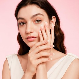 MELLIEX 120 Stück Press On Nails,12 Größen Rosa Gradient Wiederverwendbar Nägel Zum Aufkleben Künstliche Fingernägel mit Nagelkleber Aufkleber für Damen und Frauen