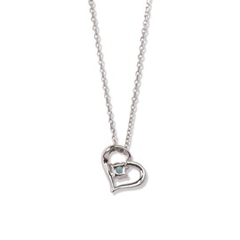 Bloom 0772-1561-0019-0000 Silver Rhodium Plated Cubic Zirconia Heart Necklace, Silver, Cubic Zirconia
