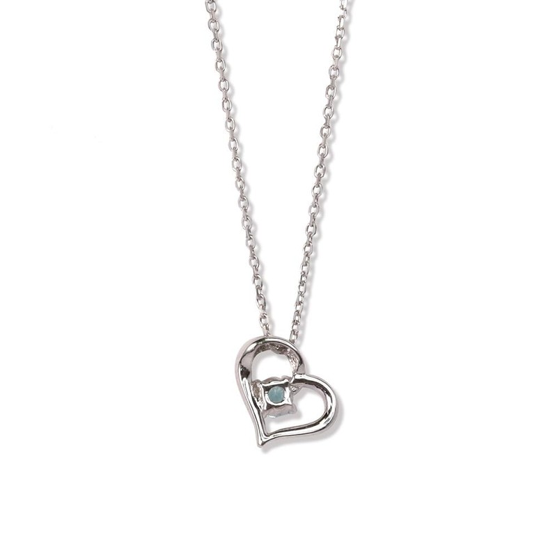 Bloom 0772-1561-0019-0000 Silver Rhodium Plated Cubic Zirconia Heart Necklace, Silver,