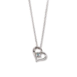 Bloom 0772-1561-0019-0000 Silver Rhodium Plated Cubic Zirconia Heart Necklace, Silver, Cubic Zirconia