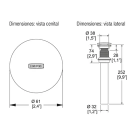 Contra Con Sistema Push Con Rebosadero Negro Marca HELVEX Mod. TH-064-EB