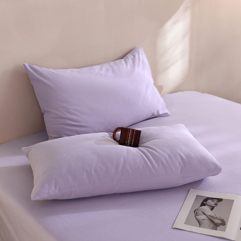 Michorinee Bed Linen 135 x 200 cm 2-Piece Purple Plain