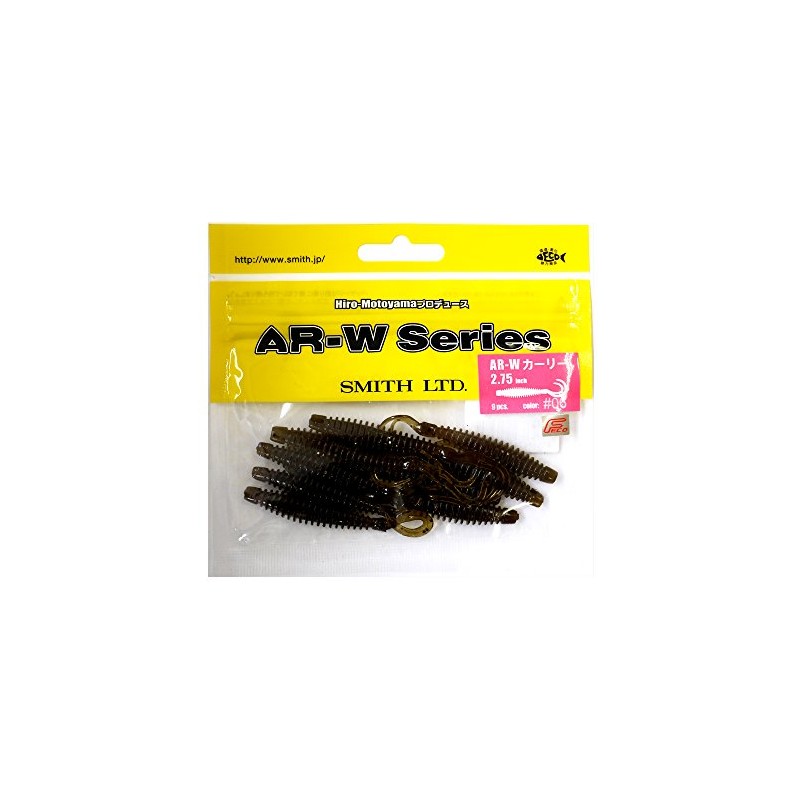 SMITH LTD Worm AR-W Curly 2.75" Green Pumpkin Black Flake