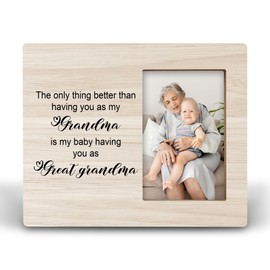 Luipk Promoted to Great Grandma 8x10 Picture Frames, Great Grandma Wood Photo Frame, Great Grandma Gifts, Best Great Grandma Gifts, Great Grandma Gifts Gift Picture Frame for Wall and Tabletop Display