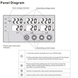GEYA 3-Phasen-Überstromschutz, Über- und Unterspannungsschutzvorrichtung (Upper wiring-63A)