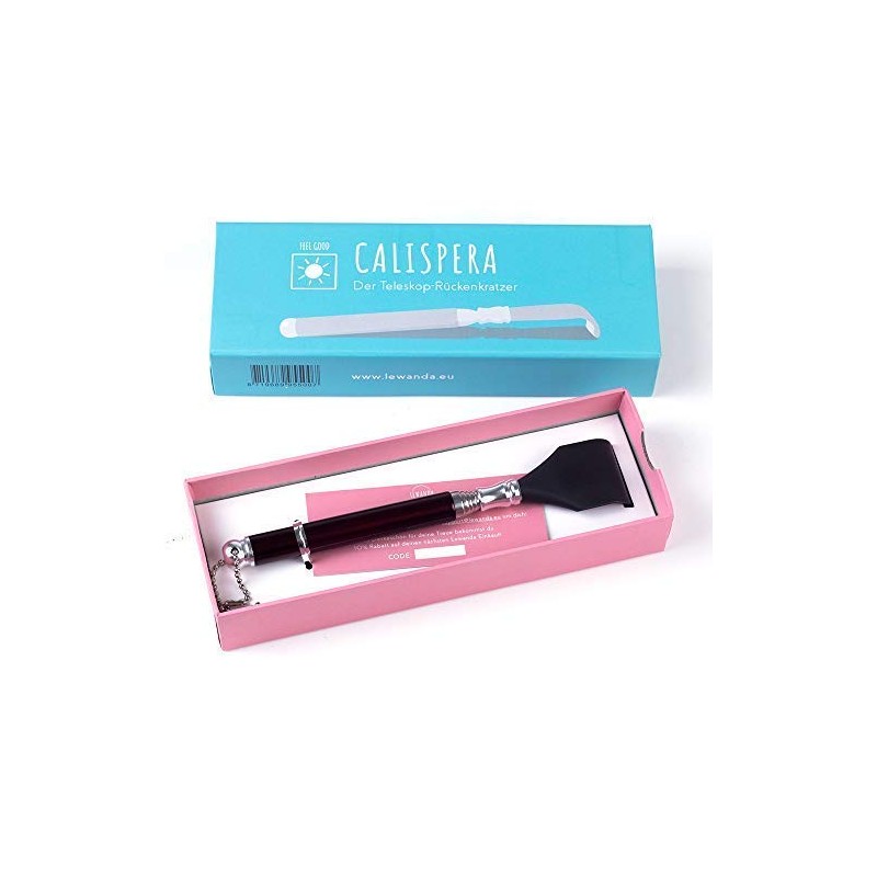 Lewanda Premium: Extendable Telescopic Back Scratcher (Stainless Steel | Red