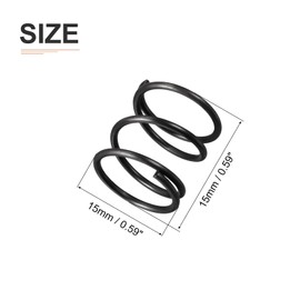 DTGN 1.2x15x15mm(DxODxL) Compression Spring - 20Pack - Good for Machinery - Spring Steel Extension Spring - Black