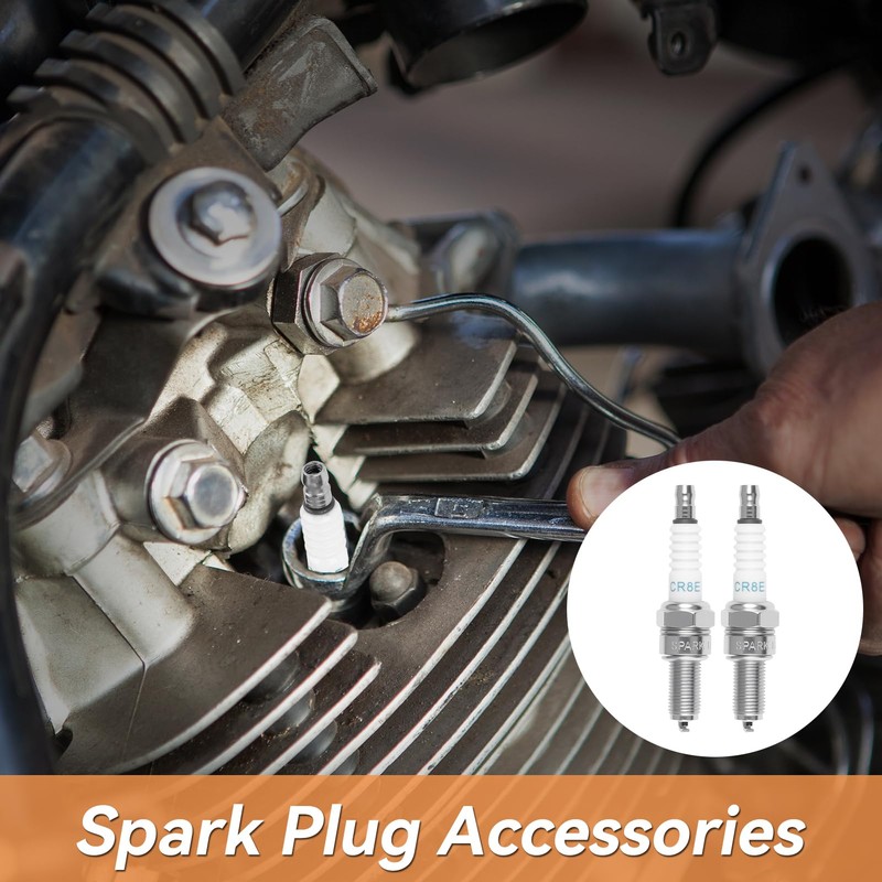 2PC CR8E Spark Plug Replacement, Motorcycle Engine Spark Plug with