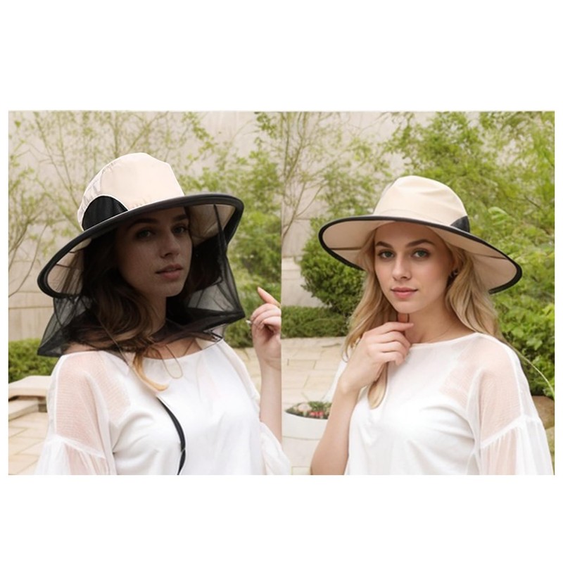 T Tersely 2 Pack Mosquito Head Net Hat,Breathable Outdoor Sun