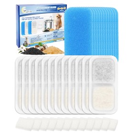 Cunina Cat Water Fountain Filter Compatible with oneisall Cat Water Fountain Stainless Steel PWF-001 2L/67oz, Fit for oneisall Multilayer Filters System, Cat Fountain Filter Replacement 12+12+12 Pack