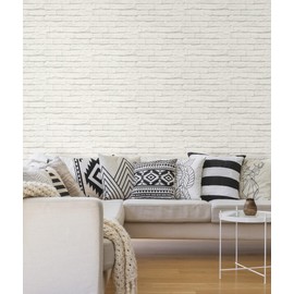 York Wallcoverings Magnolia Home Brick and Mortar White Peel and Stick Wallpaper