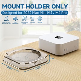 CaSZLUTION Mac mini M4 Stand with Built-in Air Filter - Clear Acrylic Desktop Mount Holder for 2024 Mac mini M4/M4 Pro | Easy Power Button Access, Enhanced Airflow & Dustproof Ventilation System
