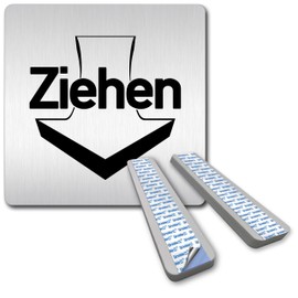 Türschilder24 XXL Door Sign, 125 x 125 mm, Push/Pull, 1.5 mm Aluminium Solid Material, 100% Made in Germany (Pull + Spacer)