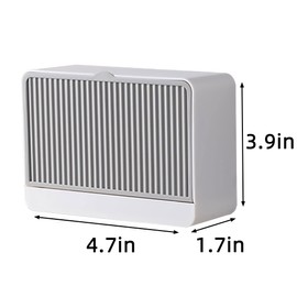 2 Pack Dust-Proof Soap Holder for Shower Wall, Adhesive Wall-Mounted Bar Soap Dish, No-Drill Plastic Soap Saver with Drain, xicveiuz White-Grey