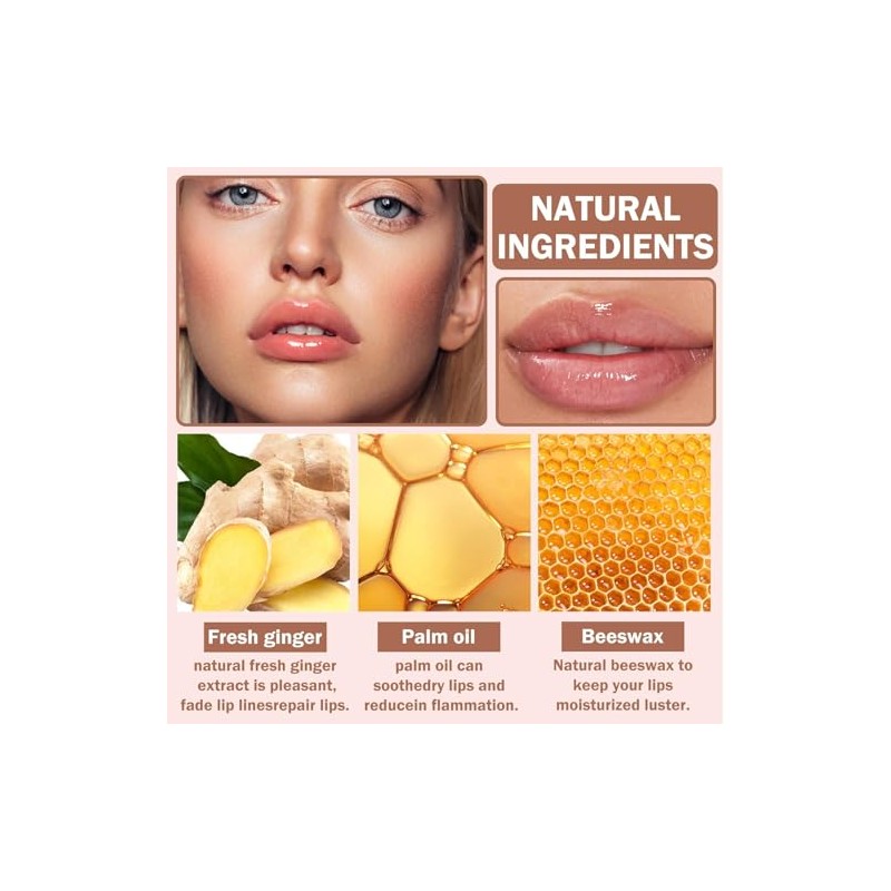 Lip Plumper, 2PCS De Suero Natural Para El Cuidado Brillo