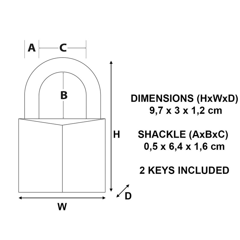 Master Lock 639EURDLJ Marine Padlocks with Key and Long Shackle,