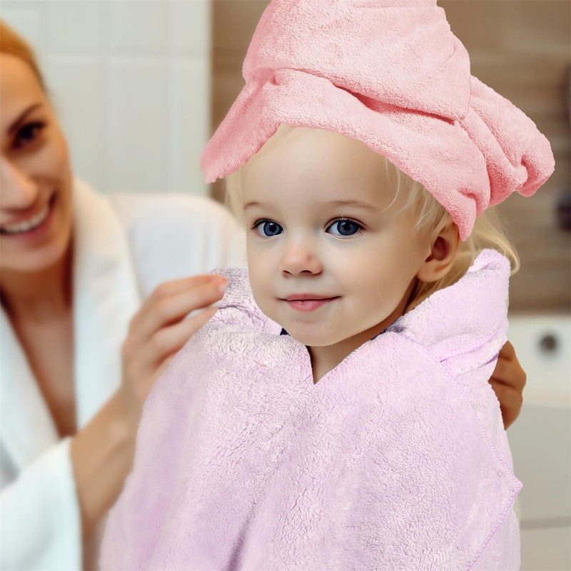 Topkey bath towel Set of 2 (Pink/Light Green)