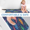 KINUUIS Bathtub Mats for Kids, Cartoon Blue Dinosaur Bath Mat