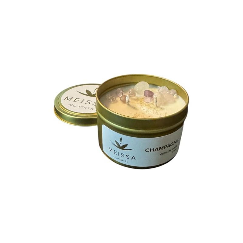 Vela Aromática de Cera de Soya (Champagne, 8 onzas)