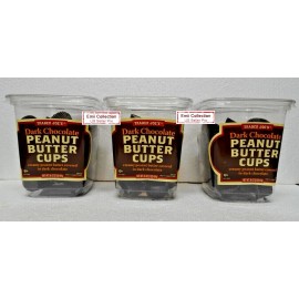 Trader Joe's Dark Chocolate Peanut Butter Cups 16oz 454g Bundle - 3 Containers