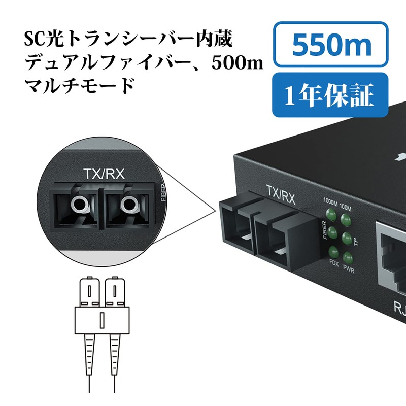 10Gtek Gigabit Optical Media Converter Multimode Dual SC Fiber 1.25Gb/s