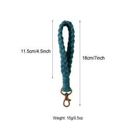 Ismeally 4Pcs Boho Macrame Wristlet Keychain, Handmade Bracelet Keychain Strap Phone Lanyard Tether+ 4x Phone Tether Tab, Popular, One Size