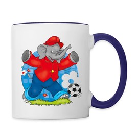 Spreadshirt Benjamin Blümchen Football Cup Two-Tone, One Size, White/Cobalt Blue