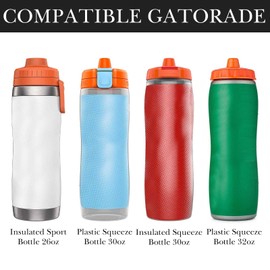 Linkidea 2 Pack Fence Hooks for Squeeze Sport Water Bottle, Compatible with Gatorade Plastic Squeeze 30oz/32oz, S Shaped Hook Hanger with Waterbottle Ring for Outdoor Sports Camping (Black)