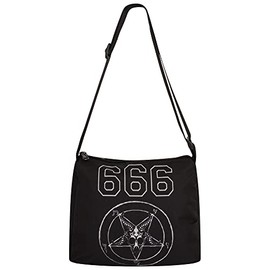 Ro Rox Small Handbag Makeup Cute Purse Occult Witch Cat Sphynx Unicorn Baphomet, black, 666