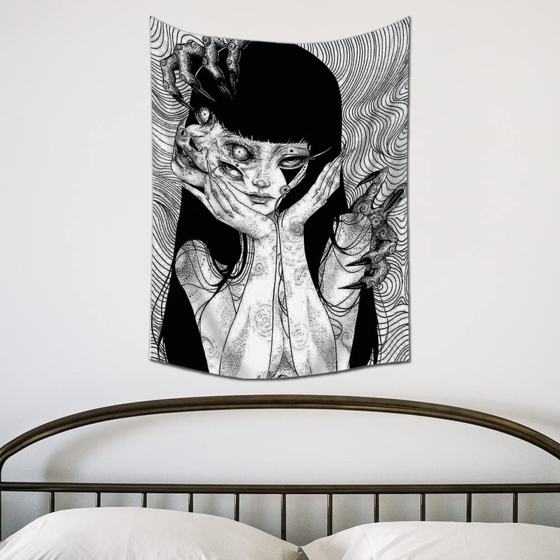 EWRITN Canvas Anime Tomie Revenge Junji Ito Tapestry, Hanging Dorm