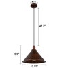 Lingkai 13.77" Farmhouse Pendant Light, Rustic Pendant Light Fixture Hanging