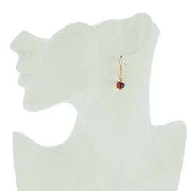 GlassOfVenice Murano Glass Mosaic Orange Ball Earrings