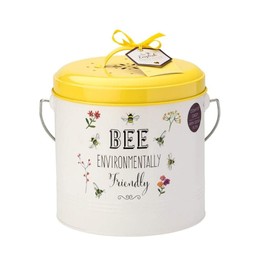 English Tableware Company Bee Happy Compost Bin 4.5 Litre | Carbon Filters Included | Odour Free