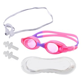 QIHUAN 1 Piece Of Children'S Swimming Goggles, 1 Pair Of Earplugs, 1 Piece Of Nose Clip And 1 Piece Of Swimming Goggles, Adjustable Swimming Goggles, Anti-Fog Swimming Goggles, Swimming Equipment