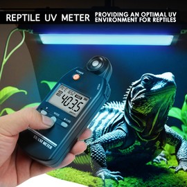UV Meter Digital UVB Meter, 280-400 nm UV Index Meter with UV and UVI Switchable, 0-5000 μW/cm² Measuring Range UV Detector with 100 Groups Data Record, UV Index Meter for Reptiles, etc.