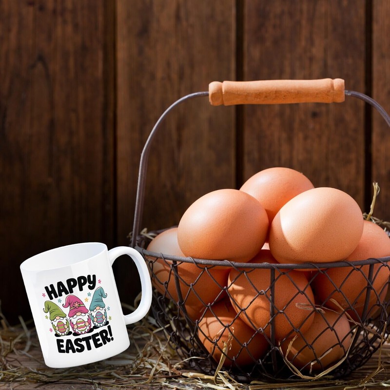 speecheese Drei Wichtel mit Ostereiern - Happy Easter Kaffeebecher Gnome