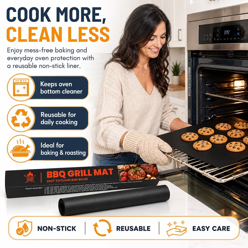2PCS 32x50CM Heavy-Duty Premium Oven Liner, Oven Liners for Bottom