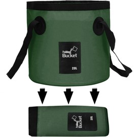 Folding Bucket, Large Capacity, 6.3 gal (20 L) Bucket, For Fishing, Household Goods, Cleaning, Washing, Travel, Outdoor, Car, Car Wash, Multi-functional, Compact, Portable (Dark 6.5 gal (20 L)