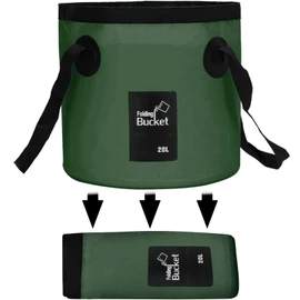 Folding Bucket, Large Capacity, 6.3 gal (20 L) Bucket, For Fishing, Household Goods, Cleaning, Washing, Travel, Outdoor, Car, Car Wash, Multi-functional, Compact, Portable (Dark 6.5 gal (20 L)