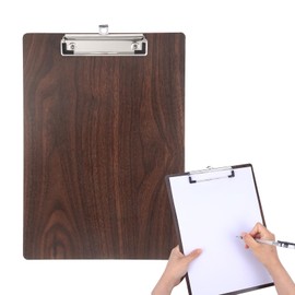 A4 Wooden Clipboard A4 Clipboards with Clip for Daily Notes, for Organising Receipt Lists and Daily Error Lists (Walnut Colour)