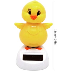 Yellow Bobblehead Chicken, Solar-Powered Car Charm, Cartoon Bobble Head Chick Ornaments Figures for Car Bobbleheads for Car Dashboard, Solar Power Kits,Funny Ornament Gifts, Interior Accessories