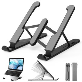 Lamiishop Laptop Stand, PC Stand, Lightweight, Portable, 8 Levels, Height Adjustable, PC Stand, Laptop Stand, Tabletop, Laptop, Desktop Stand, Laptop Stand, Diagonal PC, Foldable, Plastic Stand,