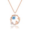 Silver Thunder Moon Rabbit Necklace, 925 Silver, Pink Gold, 12