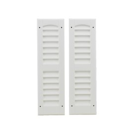 Shed Windows and More Louvered Shed Shutter or Playhouse Shutter White 6" X 21" Sold by The Pair