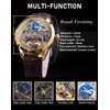 FORSINING Men's Skeleton Moon Phase Watch Mechanical Self-Wind Tourbillon Dual