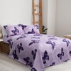 ARTALL 4-Piece Butterfly Print Full Size Sheet Set, Soft Microfiber