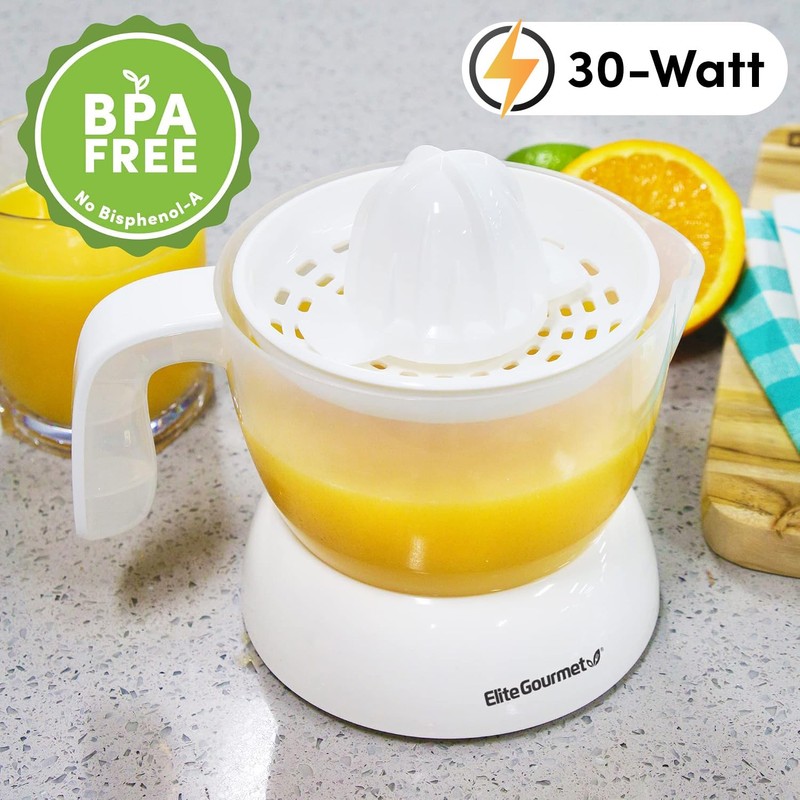 Elite Gourmet ETS-411 BPA-Free 30-Watt Electric Citrus Juicer Extractor: Compact
