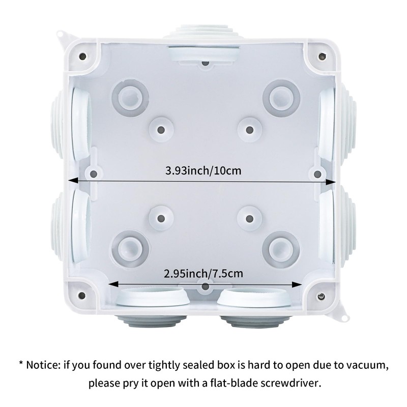Pack of 2 Waterproof Junction Boxes, Waterproof IP65, Surface-Mounted Junction