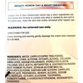 Beauty Renew 50+ Day & Night Face Moisturizer 24k Gold + 1.7 fl.oz FREE Shipping