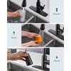 FORIOUS Black Kitchen Faucets with Soap Dispenser, Kitchen Faucet with